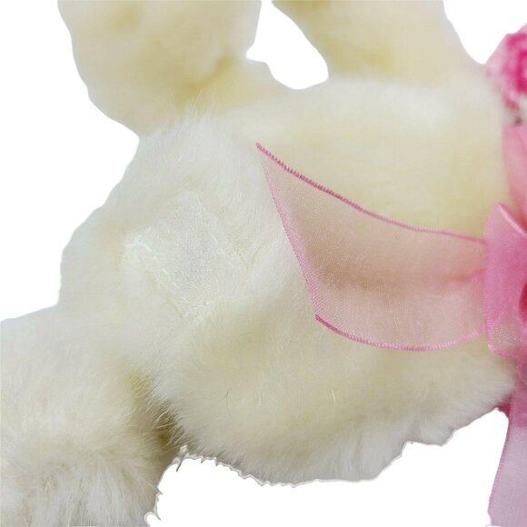 Dan Dee Bear Plush Easter Spring Pink Floppy Hat Flower Scarf Stuffed Animal - Picture 6 of 10